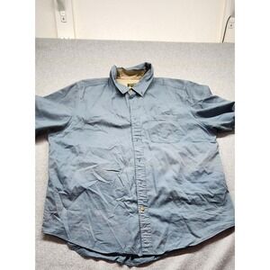 Eddie Bauer Shirt Mens XXL  Green Short Sleeve Button Up Pocket Outdoor Basic
